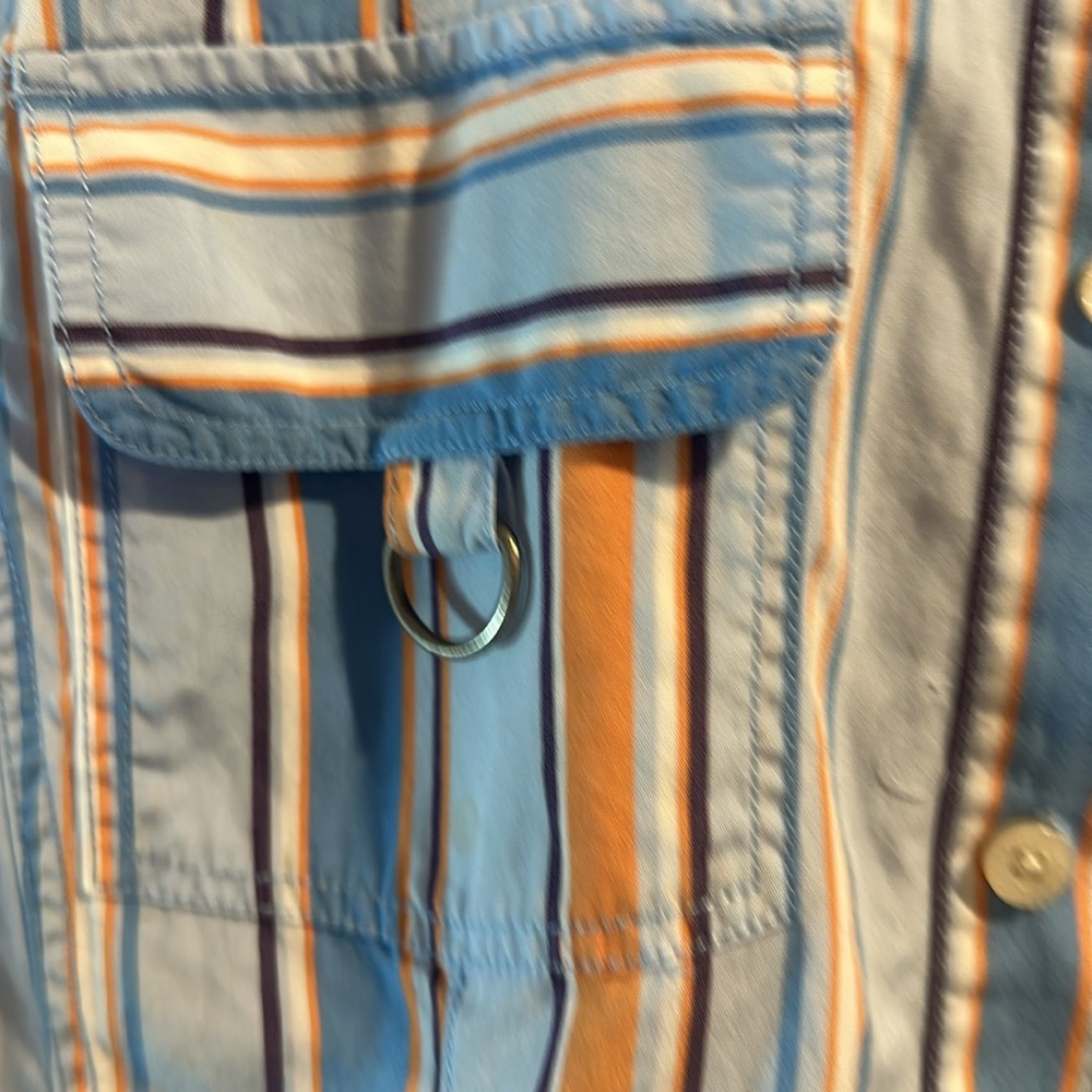 Vintage Tommy Hilfiger Y2K Women’s Pocketed Striped Button Up Size 12 - Picture 5 of 14